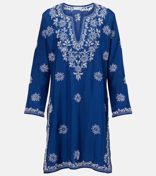 Embroidered silk tunic