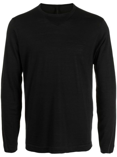 Long-sleeve wool T-shirt - Black