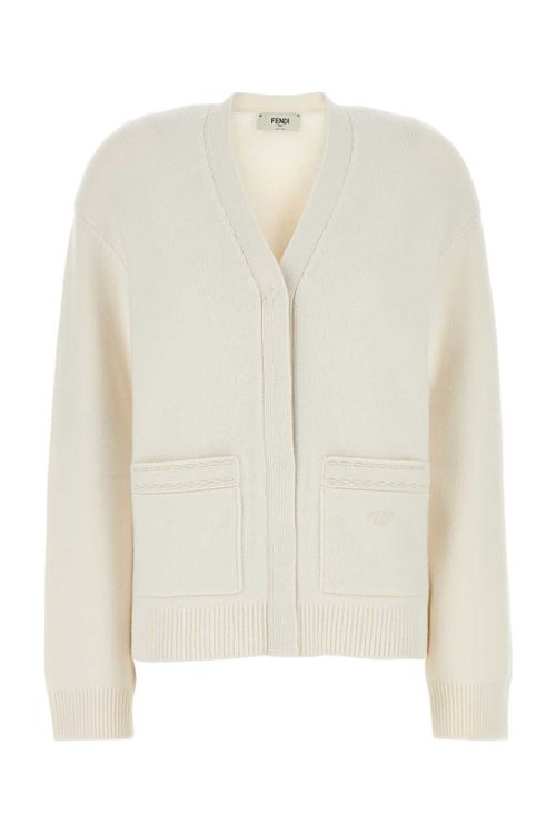 Cashmere Nylon Cardigan — White