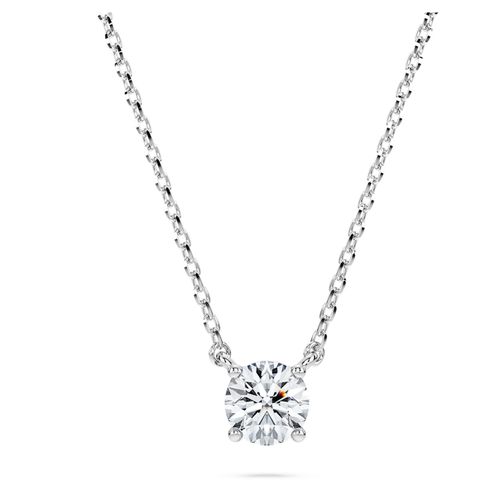 Eternity pendant, Lab-grown diamonds 0.5 ct tw, Round shape, Sterling silver