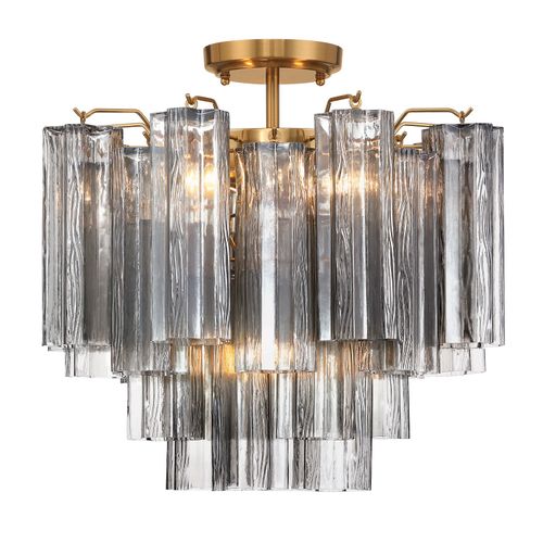 Aged Brass Semi Flush Mount from the Addis Collection