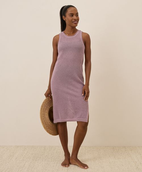 Women's Lavender Haze Beachside Crochet Knit Cover-Up