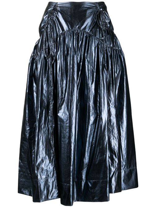 Anika gathered lamé midi skirt - Metallic