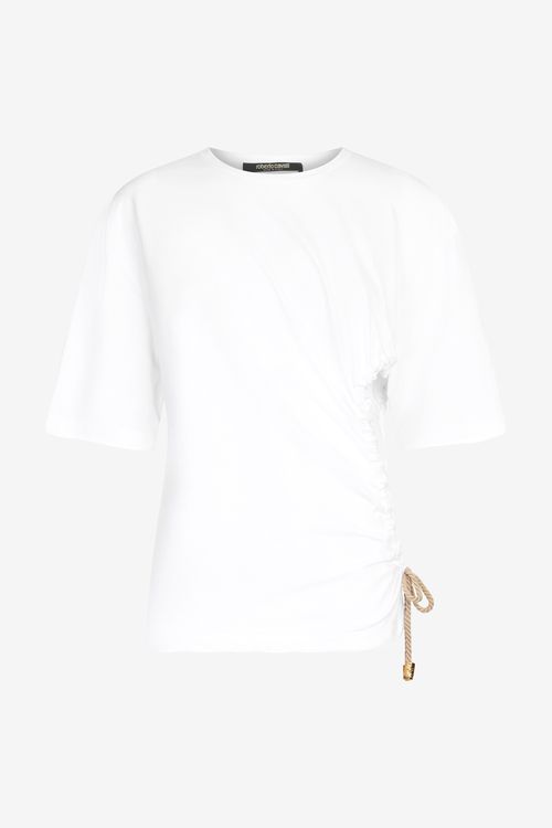 Wall Print T-shirt With Knot - Female T