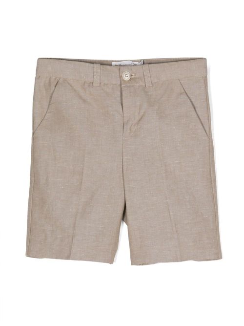 Mélange-effect mid-rise shorts - Neutrals