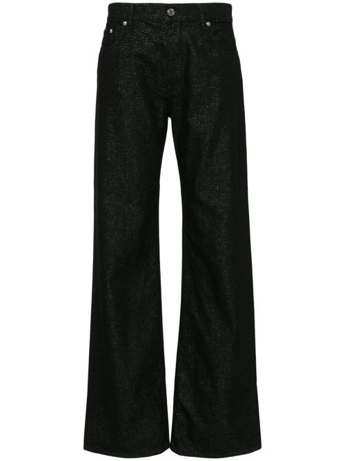 Lurex-detailing logo-patch jeans - Black