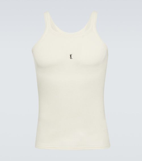 Saint Laurent Logo cotton jersey tank top