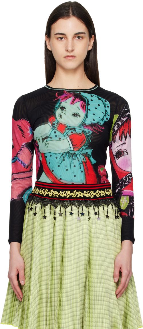 Multicolor Sweeties Fitted Mesh Top