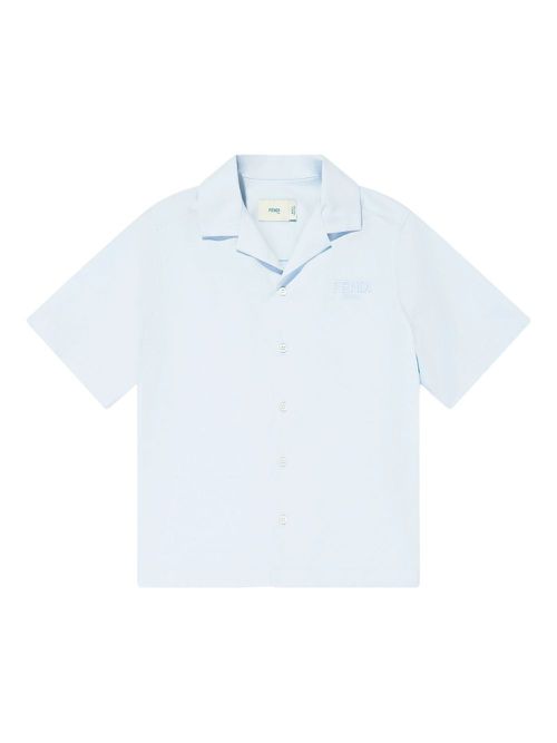 Fendi Kids cotton polo shirt - Blue
