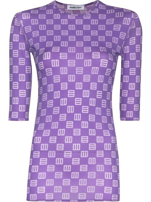 Monogram fitted T-shirt - Purple
