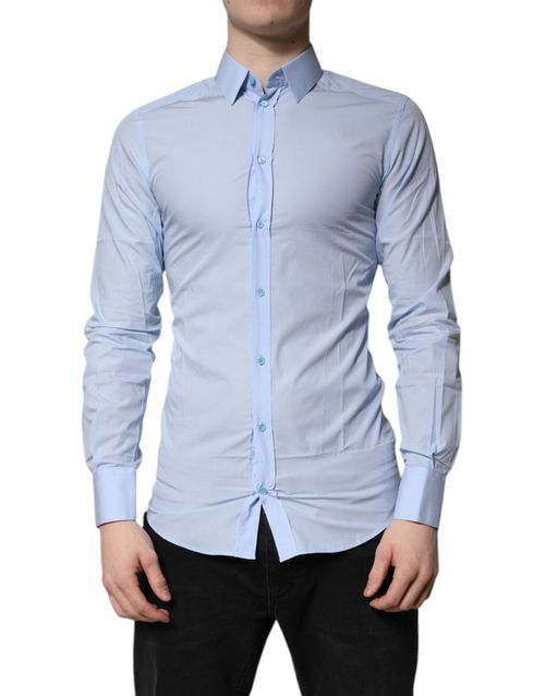 Cotton Button-Down Shirt — Blue