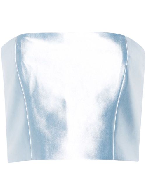 Shiny Suiting cropped top - Blue