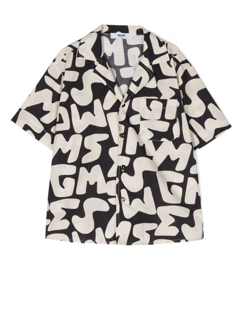 Logo-print cotton shirt - Neutrals