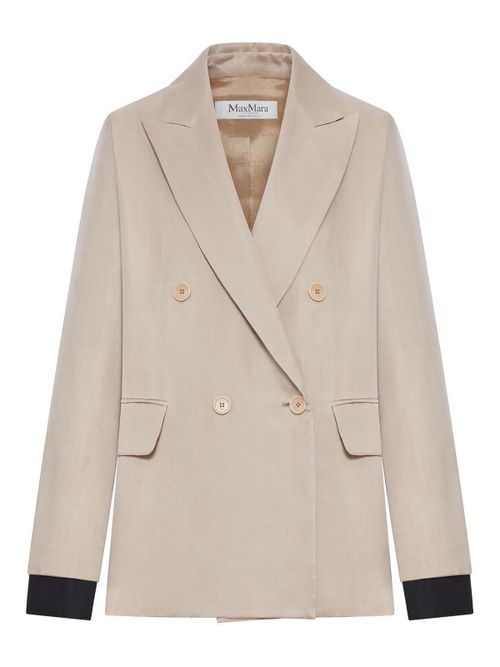 Over Blazer In Linen Canvas And Organza