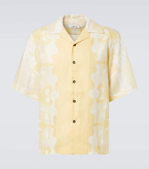 Floral linen bowling shirt