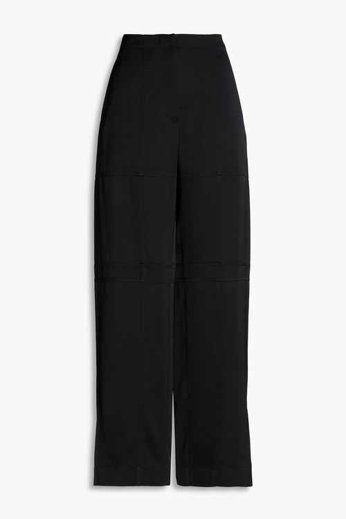 Satin-twill wide-leg pants