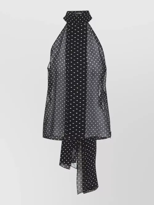 Tom Ford - halterneck sheer top polka dots bow