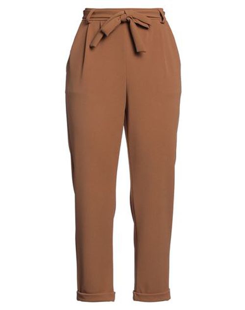 Woman Pants Camel Size 10 Polyester, Elastane