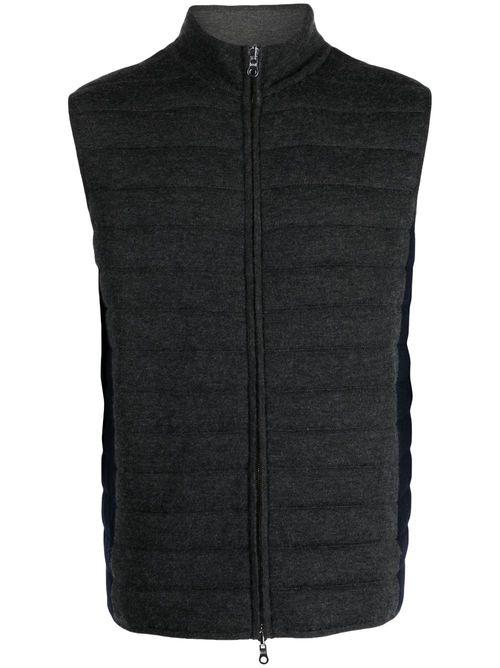 Zip-up padded gilet - Grey
