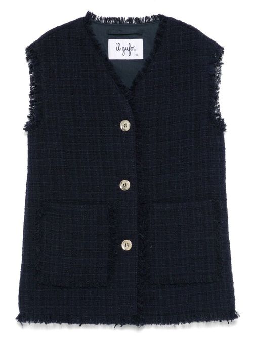 Girls Navy Blue V Neck Jacket