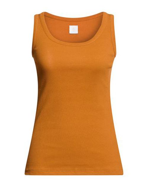 Woman Tank top Camel Size S Cotton