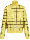 Windowpane-print roll-neck sweatshirt - Yellow