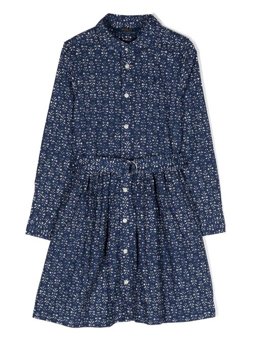 Louella pleated-skirt dress - Blue