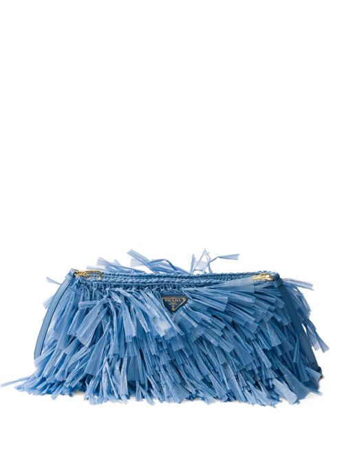 Prada medium fringed clutch bag - Blue