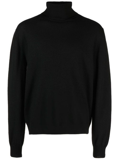 Roll neck cashmere jumper - Black