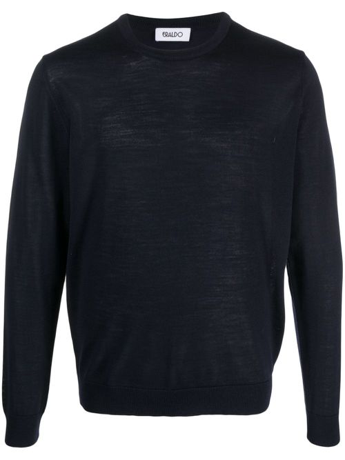 Fine-knit merino-wool jumper - Blue
