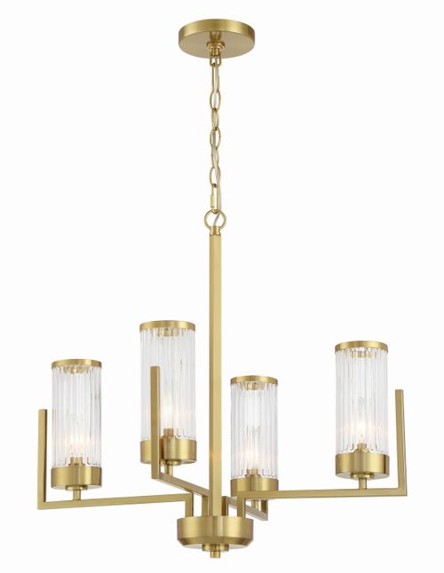 Satin Brass Chandelier from the Whittley Collection