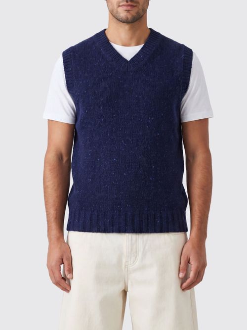 Suit Vest Men color Blue