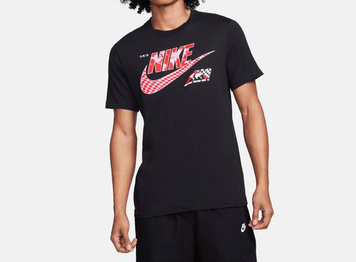 Men's Checkered Flag T-Shirt In Black