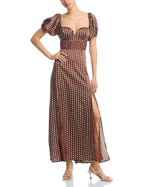 Polka Dot Lace Trim Dress - Exclusive