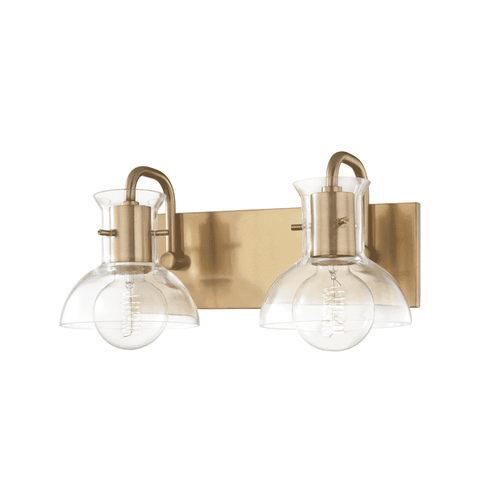 Mitzi Riley 2-Light 15" Bathroom Vanity Light in Aged Bra