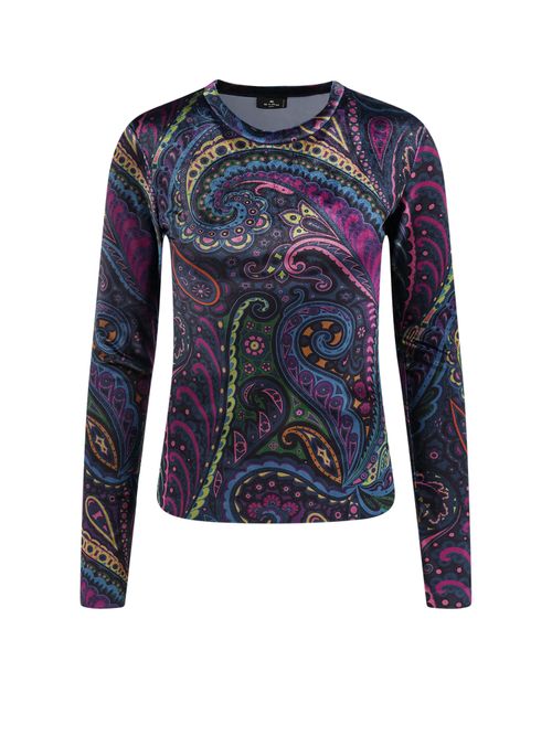 Chenille T-shirt With Multicolor Print