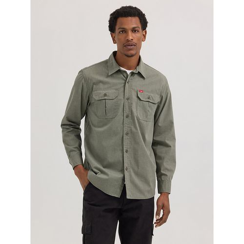 Men's Relaxed Fit Stretch Shirt in Olive Night Heather