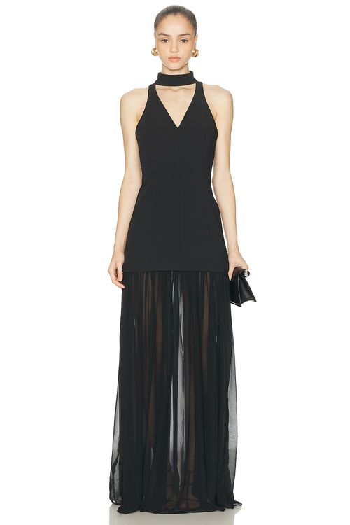 L'Academie by Marianna Serin Gown in Black - Black. M also in L, S, XL