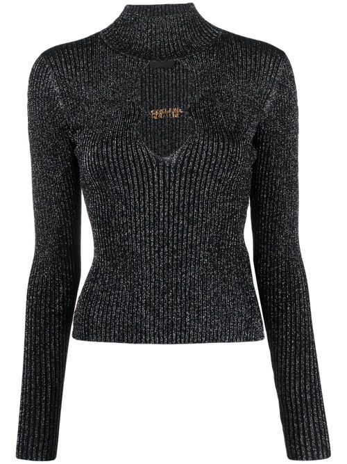 Logo-lettering cut-out detailing jumper - Black