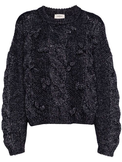 Cable-knitted jumper - Blue