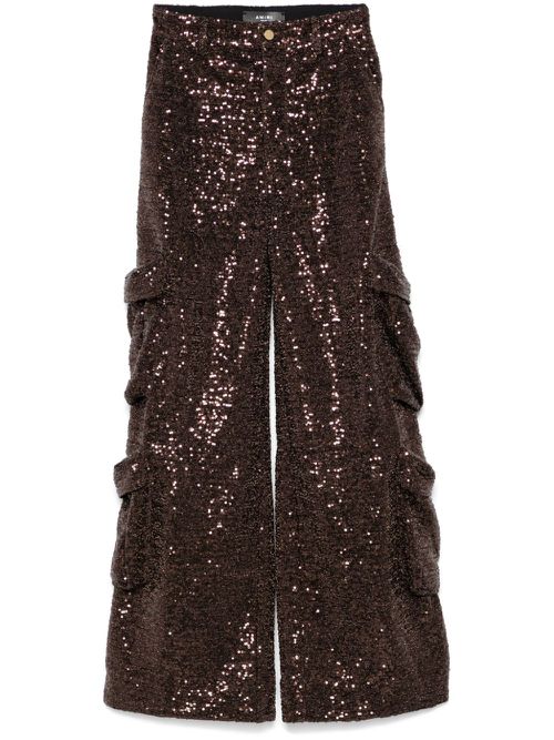 Sequin cargo pants - Brown