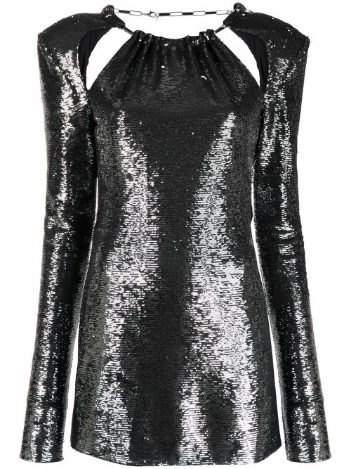 Sequin-embellished dress - Grey