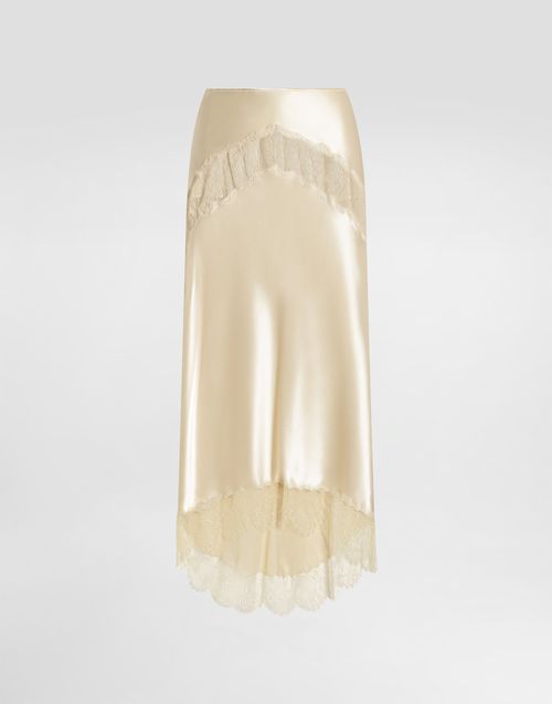 Silk satin skirt