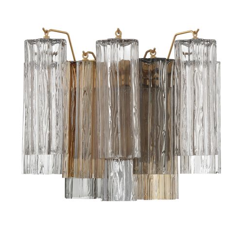 Addis 2-Light Wall Mount in Aged Bra