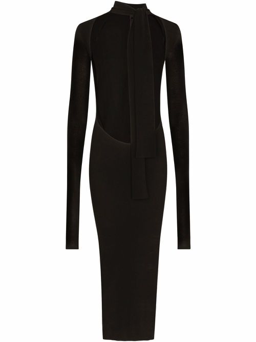 Cut-out detail midi dress - Black