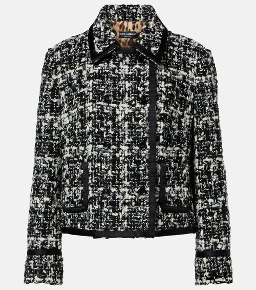 Checked double-breasted bouclé jacket