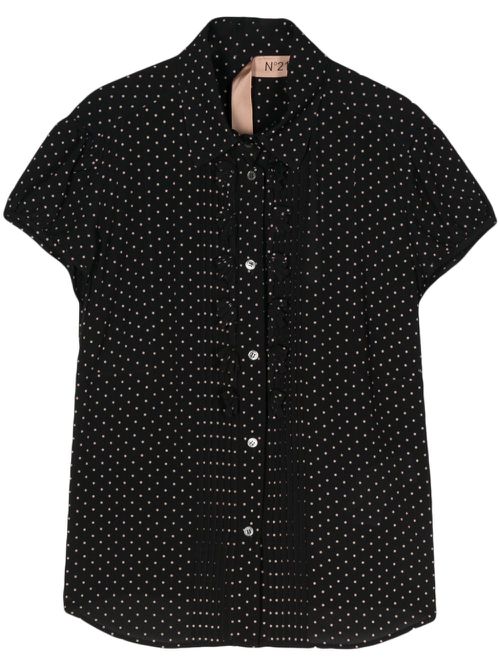 Polka-dot print shirt - Black