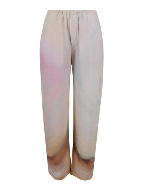 Flowing pants in faded wrinkled viscose