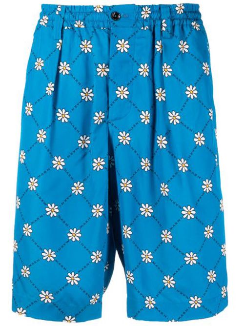 Daisy-print track shorts