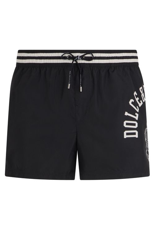 Marine Print Swim Shorts with Drawstring